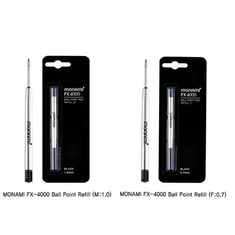 Monami 4 Pcs MONAMI FX-4000 153 Ballpoint Pen Refill 0.7mm(2Pcs)/1.0mm(2Pcs) - Image 2